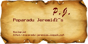 Poparadu Jeremiás névjegykártya